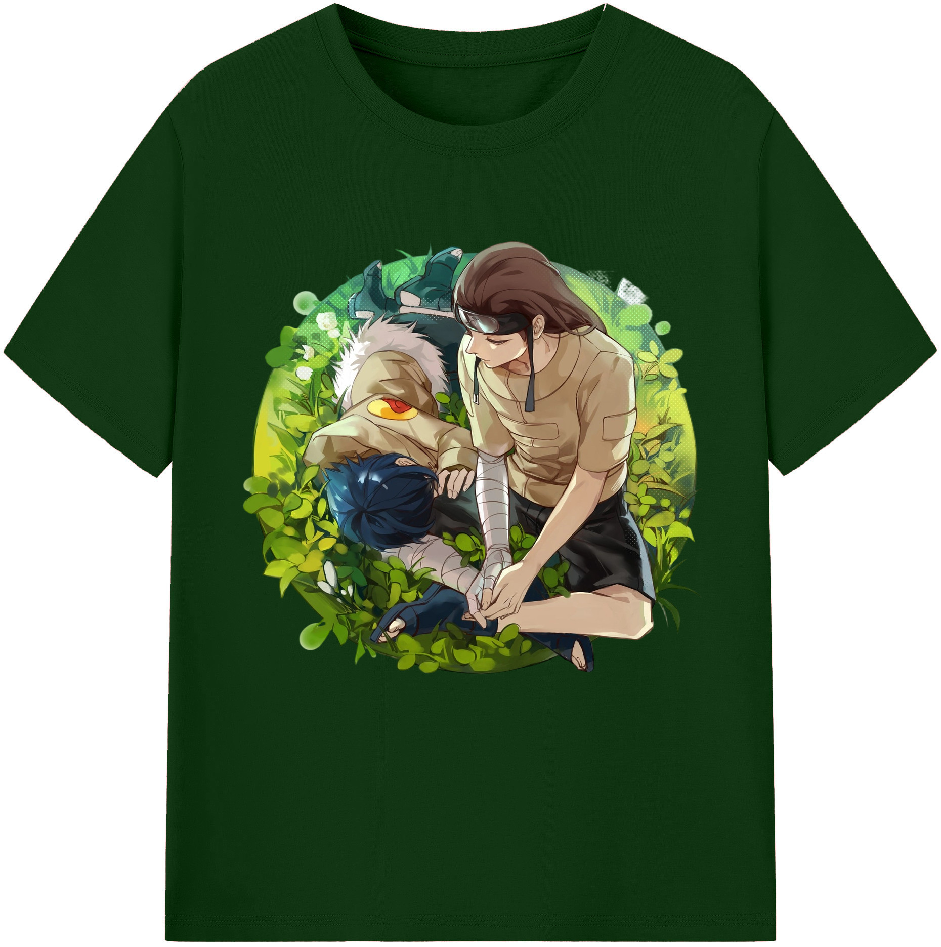 （画像用） NARUTO -ナルト- 日向ネジ Hyūga Neji 綿100％半袖Tシャツ（フロントプリント）